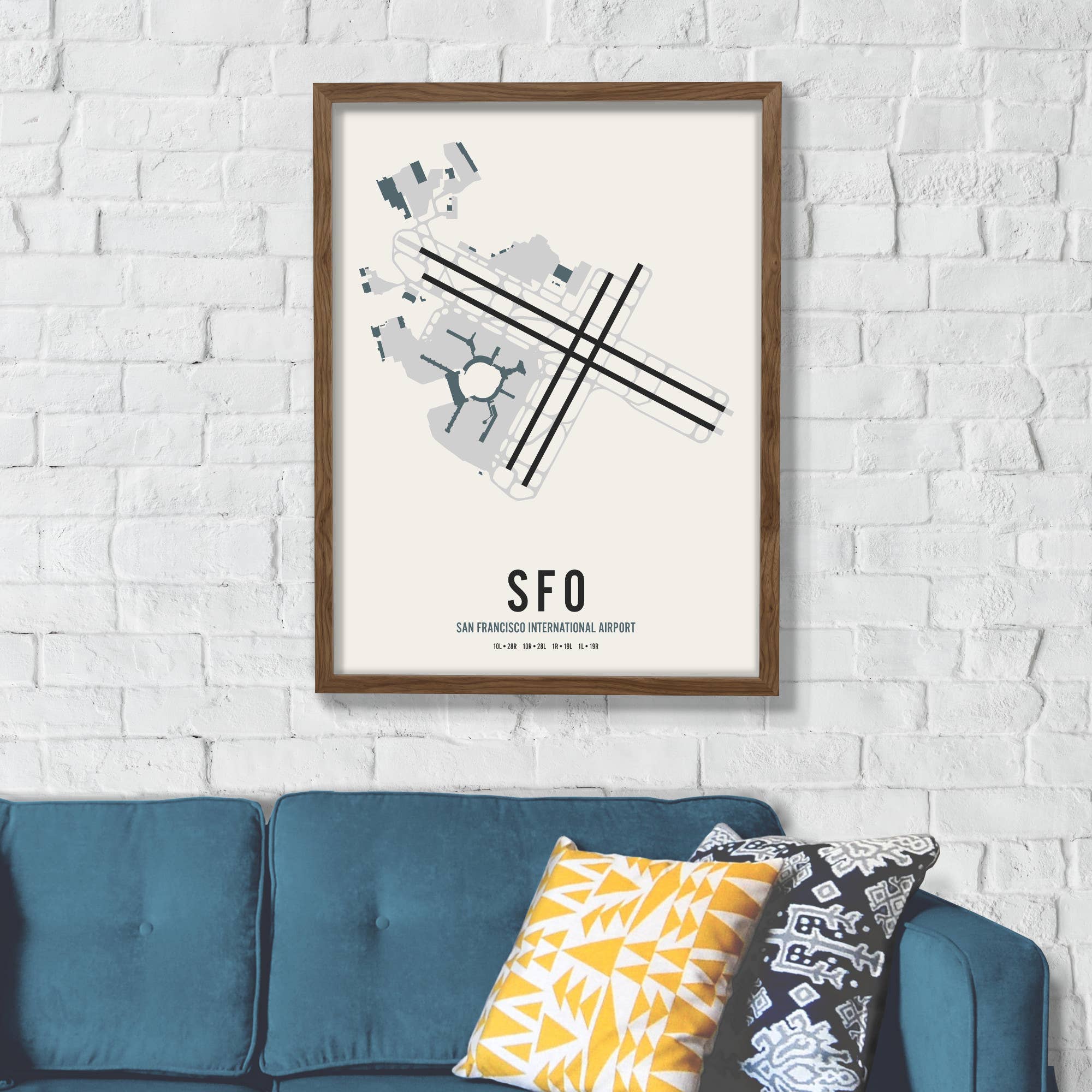 Mr City Printing - Wholesale Art Print - San Francisco Airport Map Art2