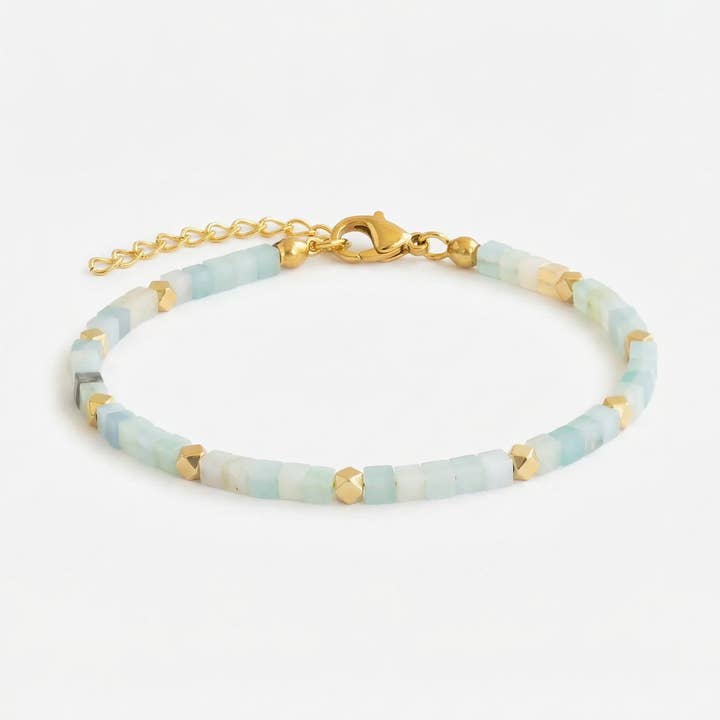 Amazonite Bracelet Gold for wholesale by Blue Buddha Jewelry