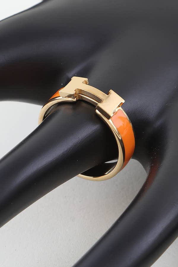 anbfashion - Vente Anneau/bague à empiler - Bague Design H en Émail8