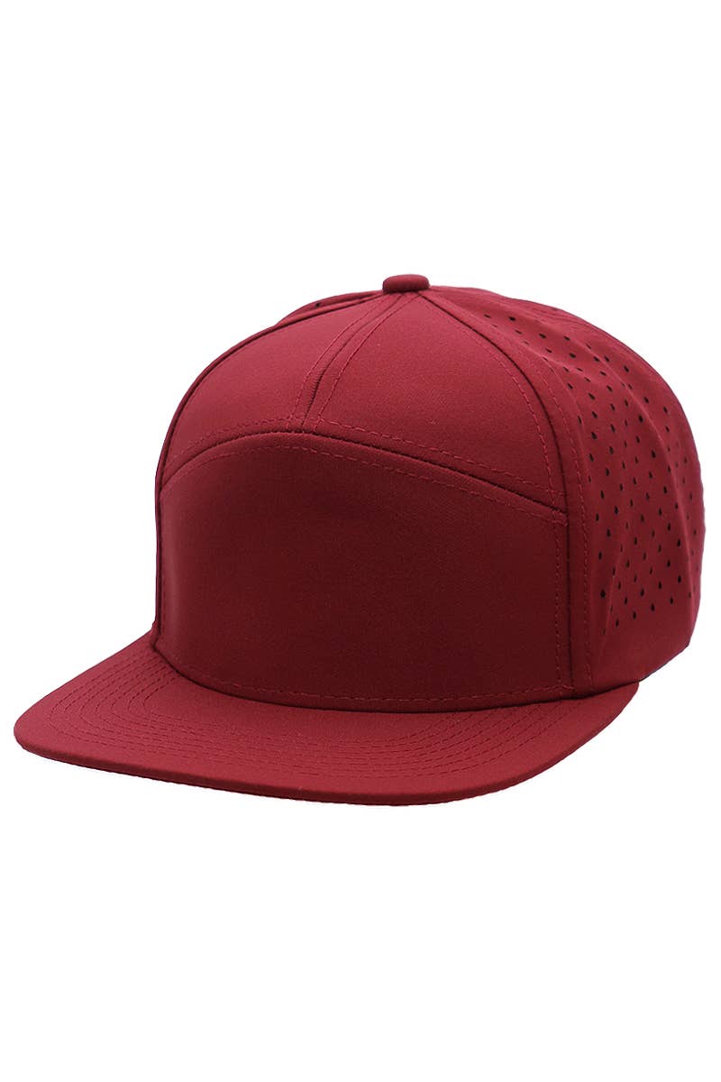 Cap Zone - Wholesale Flat Brim Cap - Men's - 7 Panel Perforated Cotton Poly Blend Snapback2