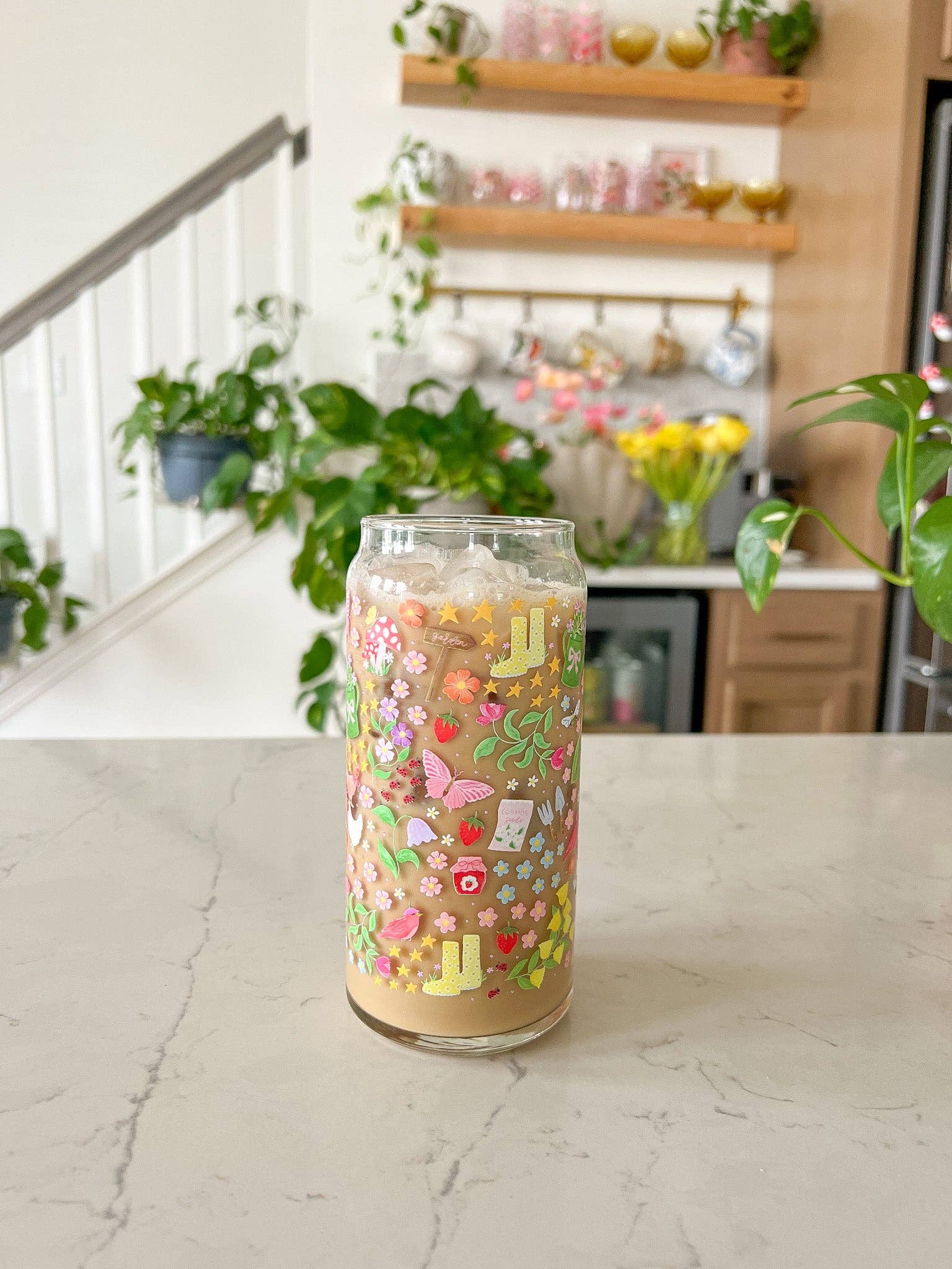 Hart and Flora Shop – wholesale Drinking glass/cup – 20oz In The Garden Glass3