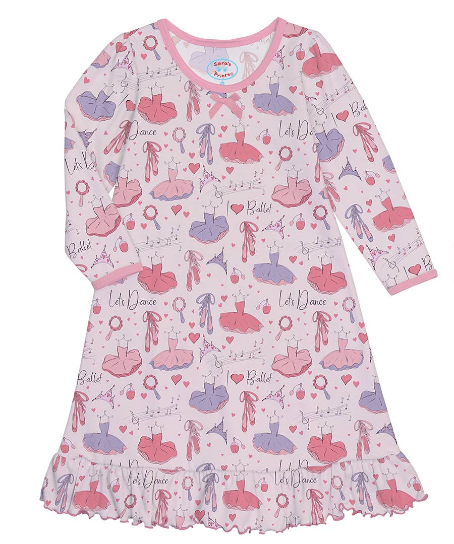 Sara's Prints - Wholesale Nightdress - Kids - Everyday Whirl-and-Twirl Long-Sleeve Nightgown '23