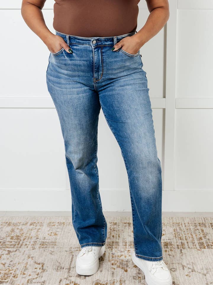 Avenue Wholesale - Wholesale Jeans - Women's - Judy Blue Vintage Wash Thermal Straight Jeans