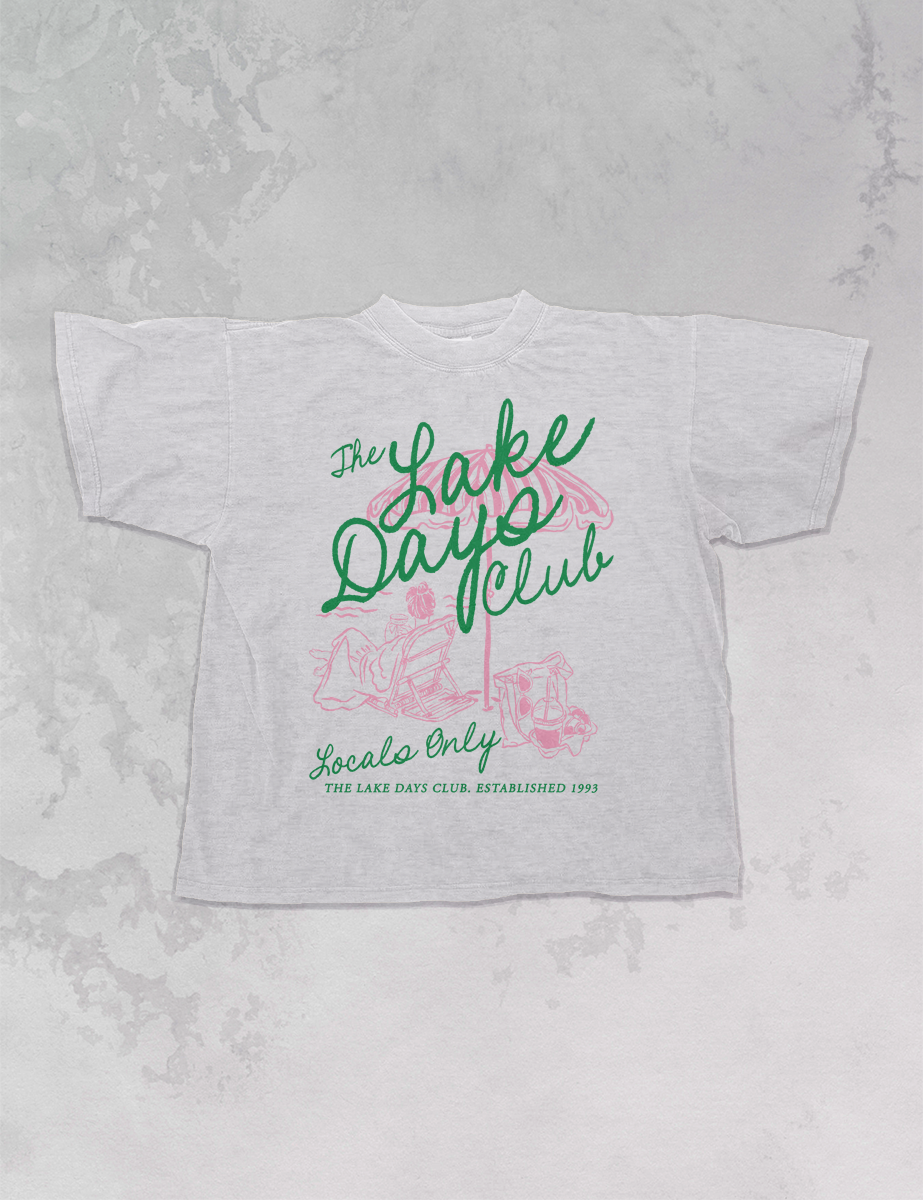 The Clandestine Underground – Großhandel T-Shirt mit Siebdruck – Unisex – Der Lake Days Club, Sommer Oversized T-Shirt7