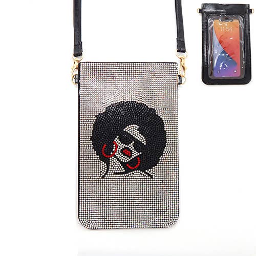 SP Sophia Collection - Wholesale Crossbody Bag - Women's - Rhinestone Crystal Studded Crossbody Cellphone Bag w/ Strap1