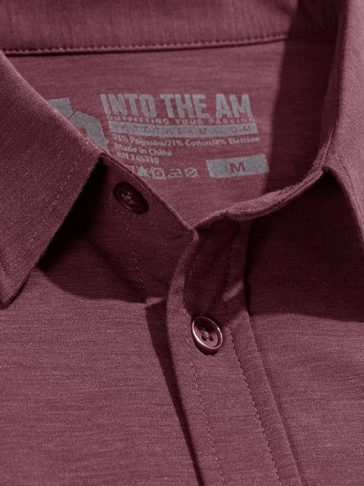 INTO THE AM - Vente Chemise à col boutonné – homme - Chemise boutonnée à manches longues pour hommes11