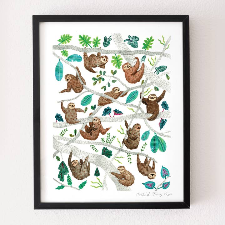 Sloth Squad Print for wholesale by Party Mouse Studio