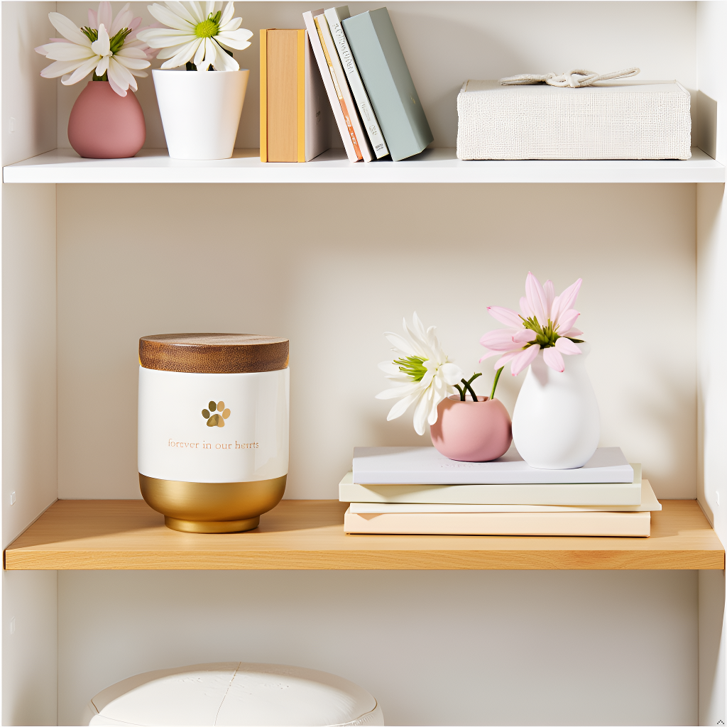 Pearhead - Wholesale Pet Urn/Keepsake Box - Pet Ceramic Urn Memory Jar, Gold2