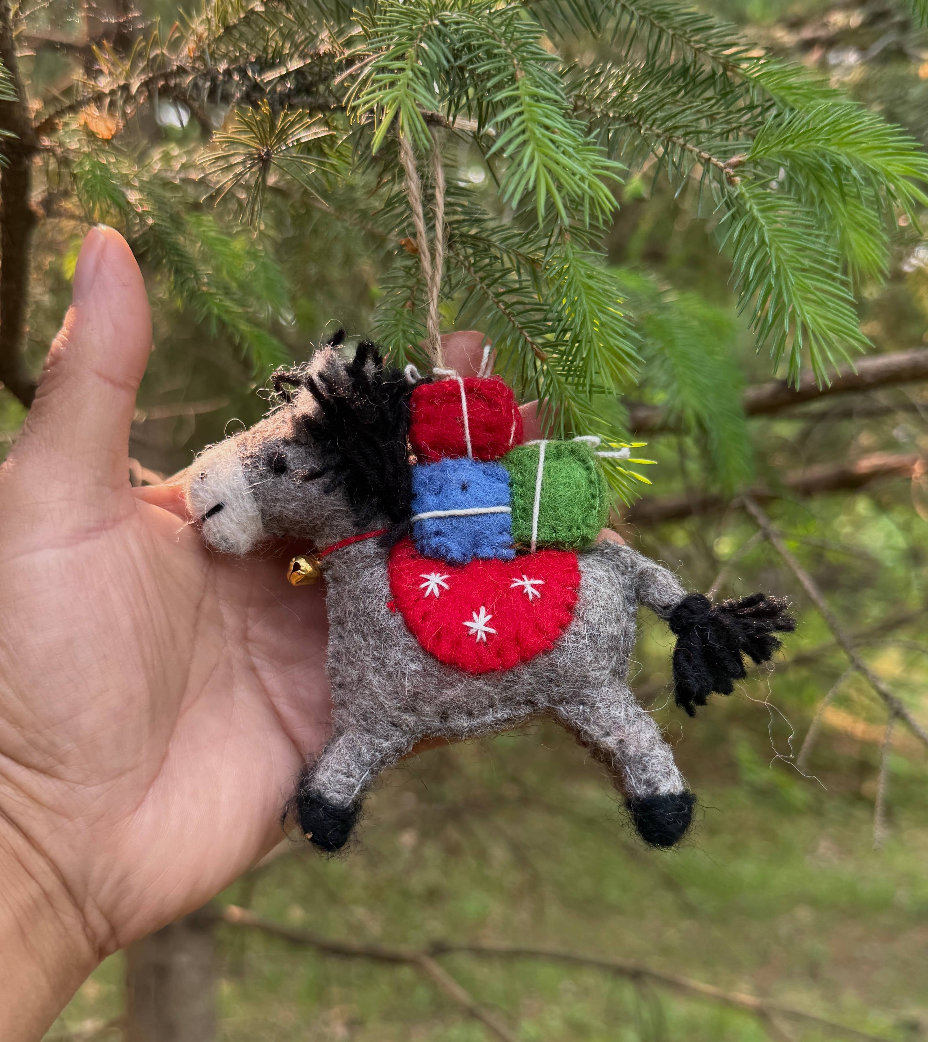 Lungta Imports - Wholesale Ornament -  Hand-Felted Farm Animals Christmas Ornaments – Fair Trade 0