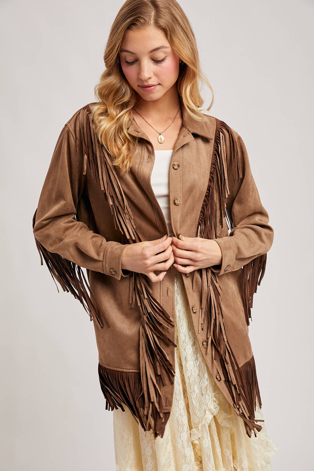 Bluivy - Wholesale Jacket - Women's - VEGAN SUEDE FRINGED JACKET25