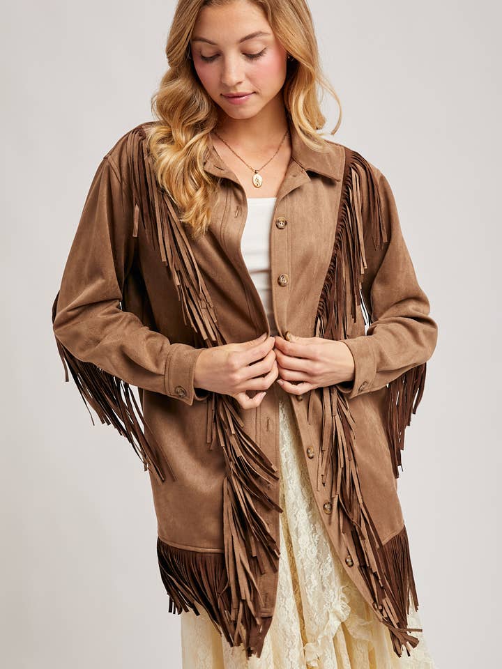 Bluivy - Wholesale Jacket - Women's - VEGAN SUEDE FRINGED JACKET25