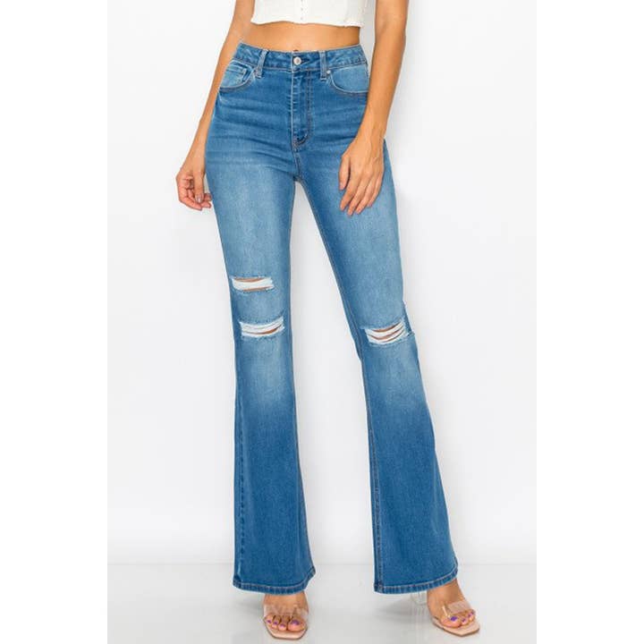 Timeless – wholesale Jeans – Women’s – DESTRUCTED FLARE DENIM JEANS PANTS