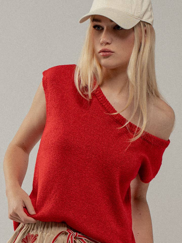 Urban Daizy - Wholesale Knit Top - Women's - Asymmetric One-Shoulder Knit Spring Top