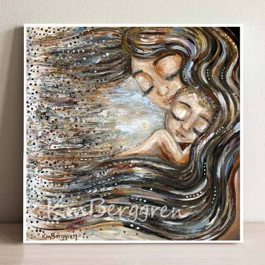 As I Recall - Mom & Son Art Print for wholesale by Katie m. Berggren art & design, LLC