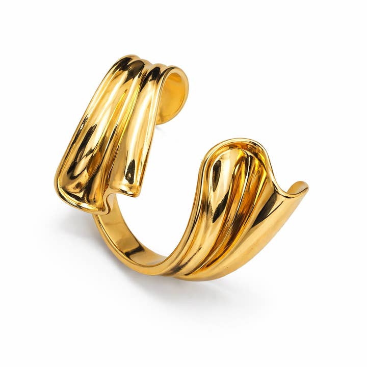 18k Edelstahl Chunky Manschettenarmband (LSSGB201) für den Großhandel von Lyza Jewels