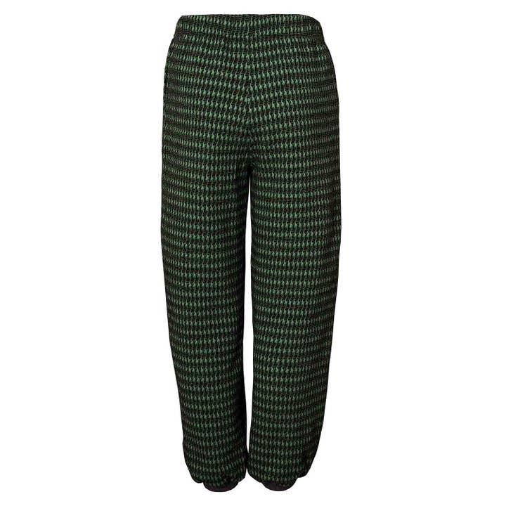 Infantium Victoria - Wholesale Broek - Kinderen - Zwart en groen pied-de-poule kinderbroek met kniestukken3