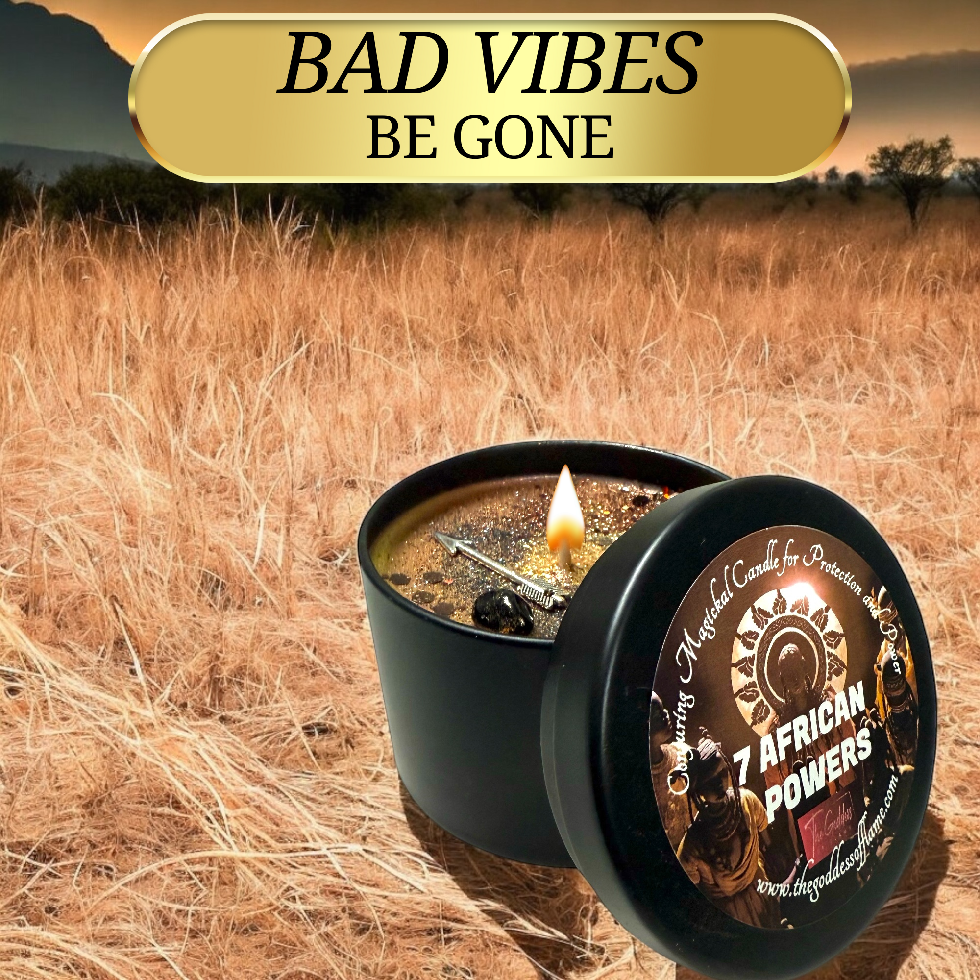 Black 7 African Powers Conjuring Candle - Protection for wholesale on Faire7