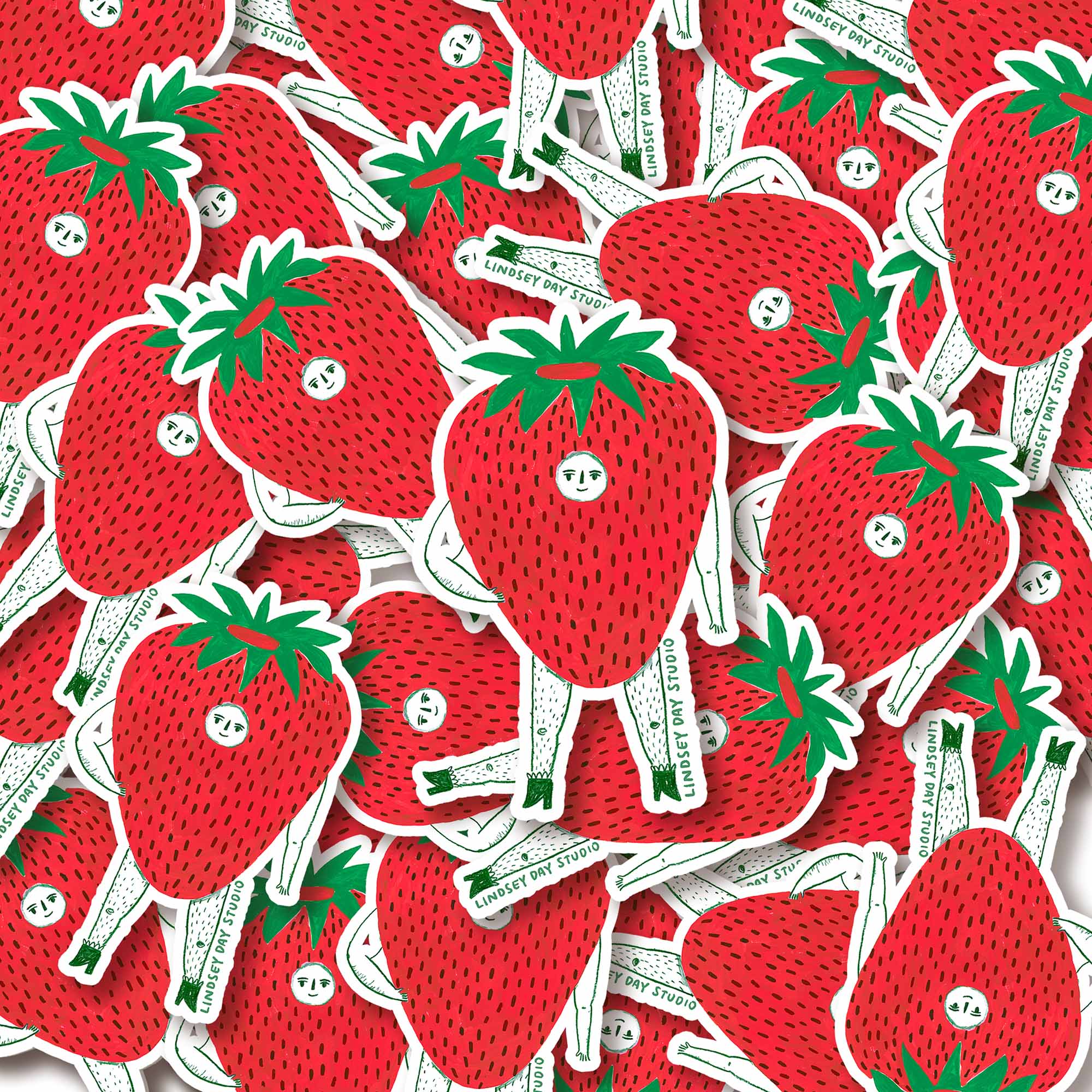 Lindsey Day Studio - Wholesale Sticker - Mr. Strawberry Sticker, Food Sticker, Funny Sticker6