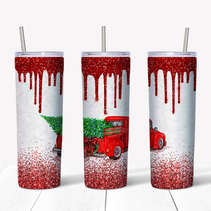 Christmas Red Truck 20 Oz Tumbler for wholesale by Perfectly Diverse Trendz, LLC
