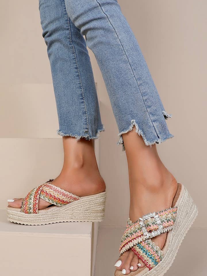 Joia Paris - Wholesale Mules - Women's - Crossed wedge mule with buckle JN-761