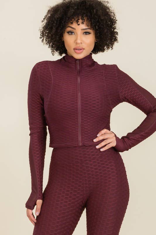 Vibrato Clothing - Wholesale Athletic Jacket - Women's - SHP001-J-Mesh-Panel Sleeve  Full Zip Up Active Jacket11