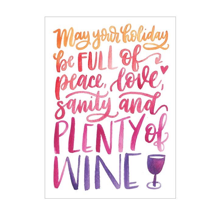 Bastante cartão de saudação Vinho por atacado de Katie Elizabeth Lettering