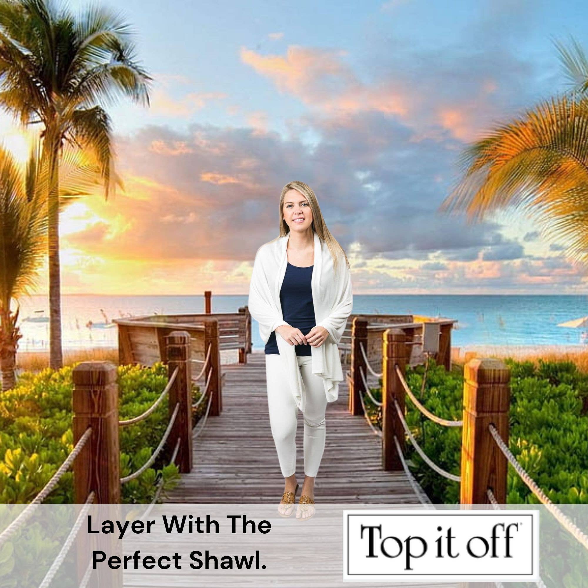 Top It Off - Wholesale Wrap - Women's - Ari Bamboo Shawl - Travel Friendly Chic Layer1