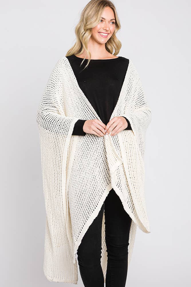 Hana - Wholesale Cardigan - Dames - Solid Chenille Crochet Ruana21