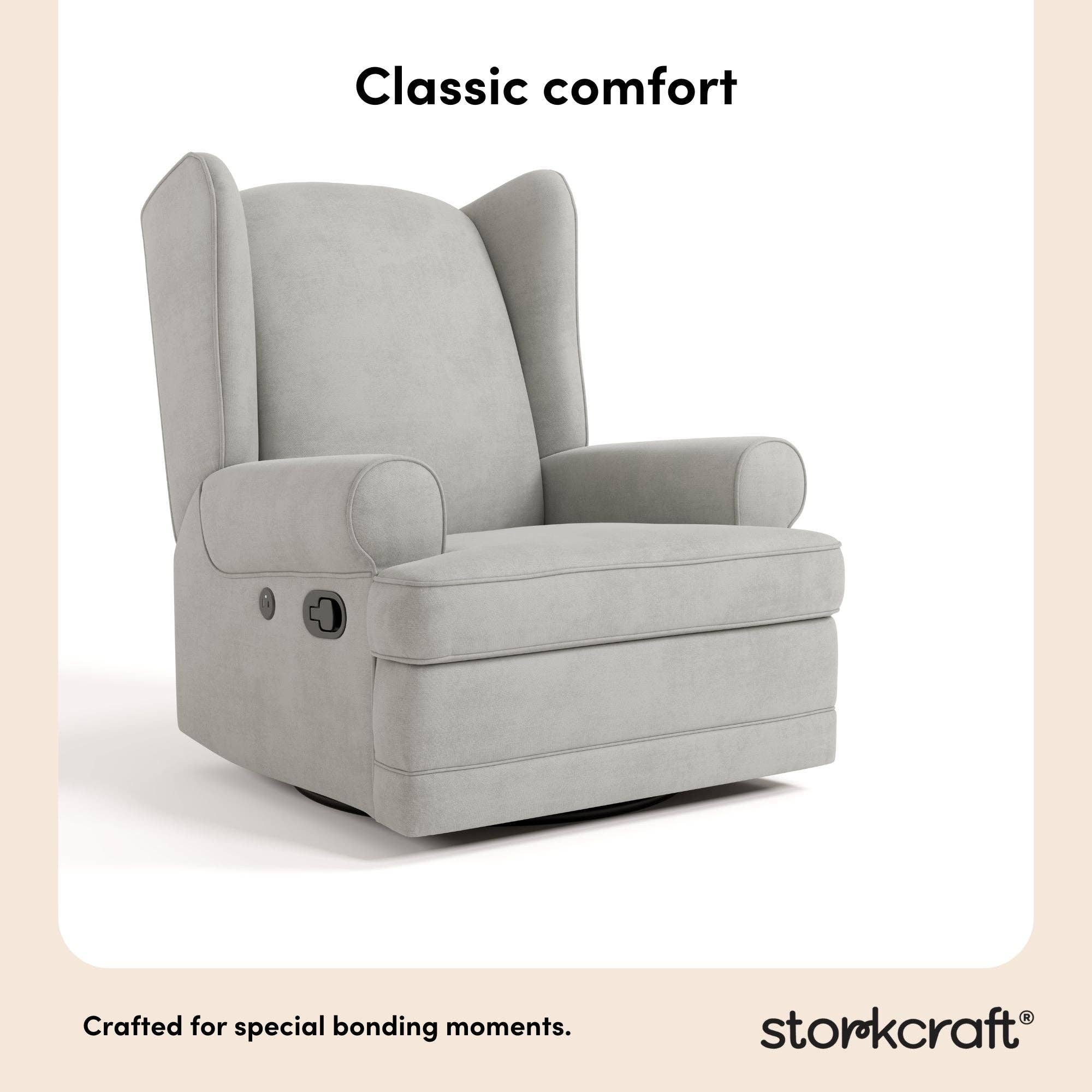 Storkcraft - Wholesale Chair - Kids - Storkcraft® Serenity Wingback Upholstered Recliner Glider19