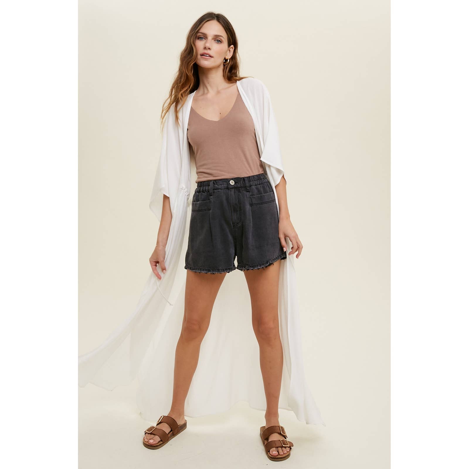 Wishlist Apparel - Wholesale Kimono - Women's - KIMONO COVER-UP WITH WAIST TIE / WL22-75004