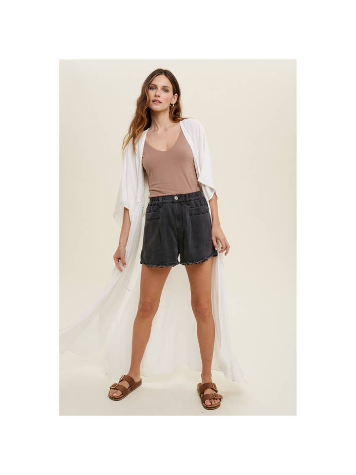 Wishlist Apparel - Wholesale Kimono - Women's - KIMONO COVER-UP WITH WAIST TIE / WL22-75004