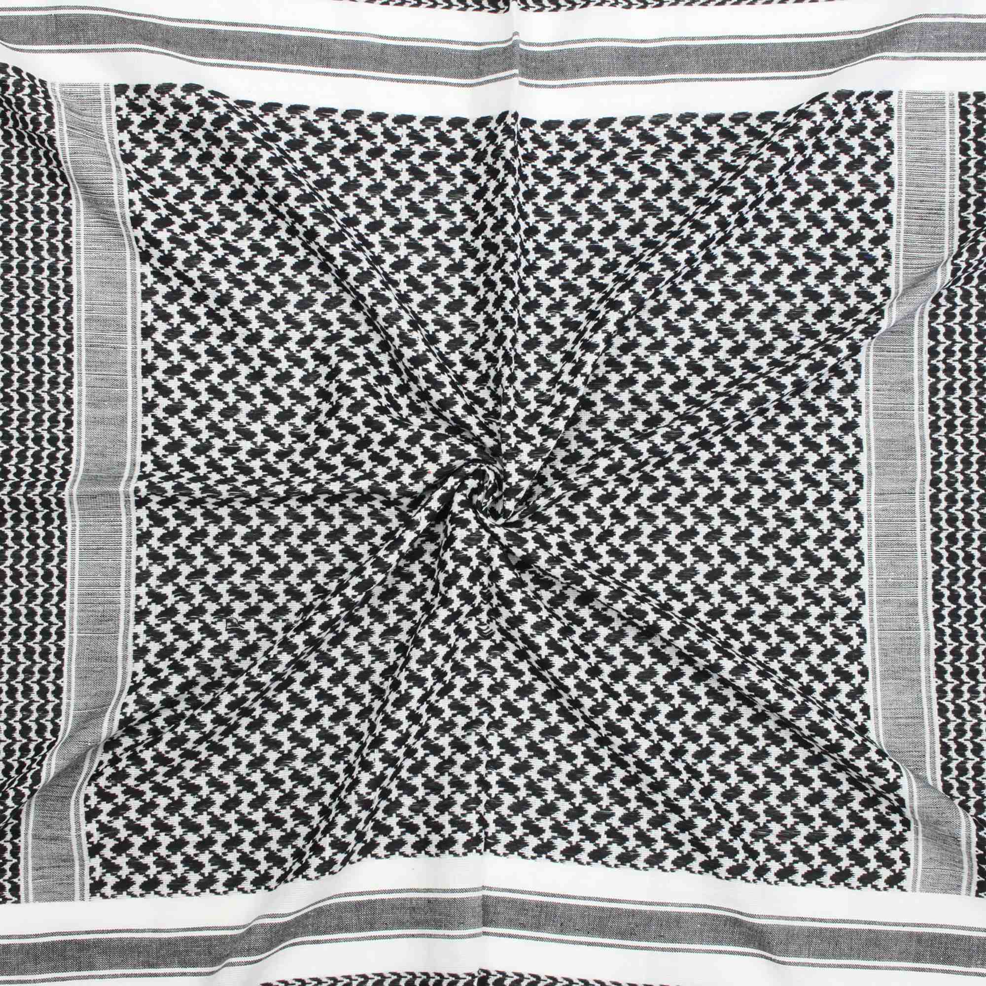 Tribal Trade GmbH – wholesale Scarf – Unisex – Palituch Desert Premium - White - Black - Fringe2