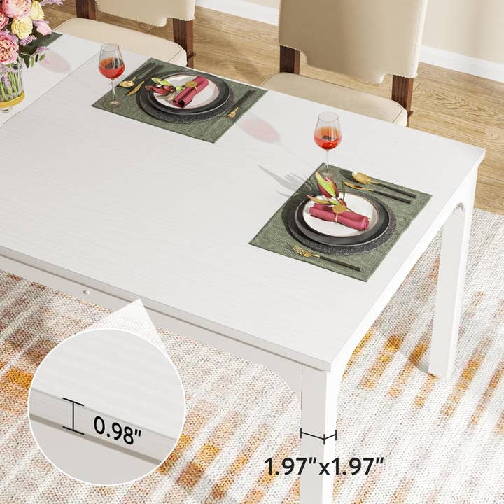 White 78-Inch Dining Table For 6-8, Rectangular Dining Room for wholesale on Faire4