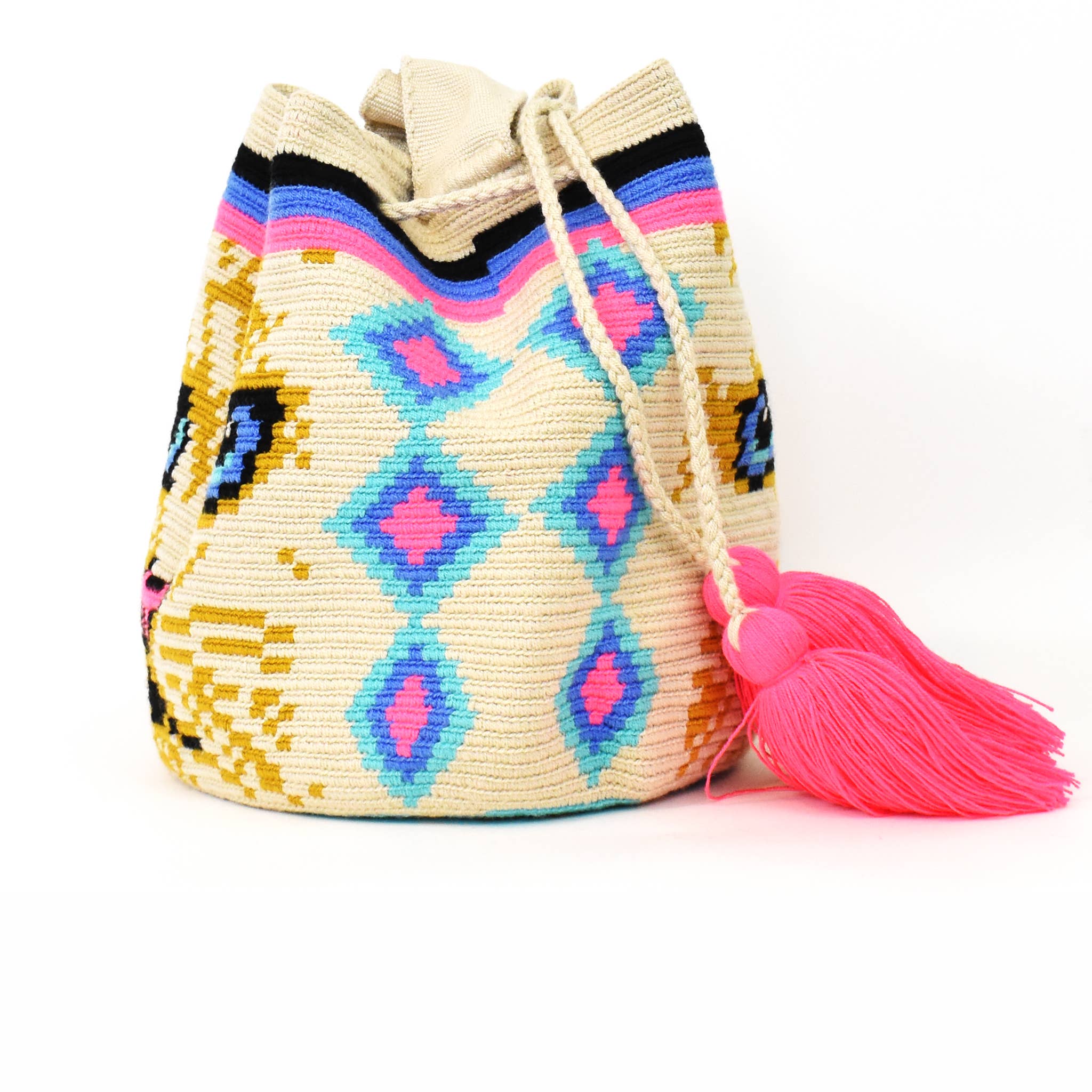 Caravan and Company - Wholesale Crossbody Bag - Women's - House Cat Wayuu Mochila Bag - Pink 2