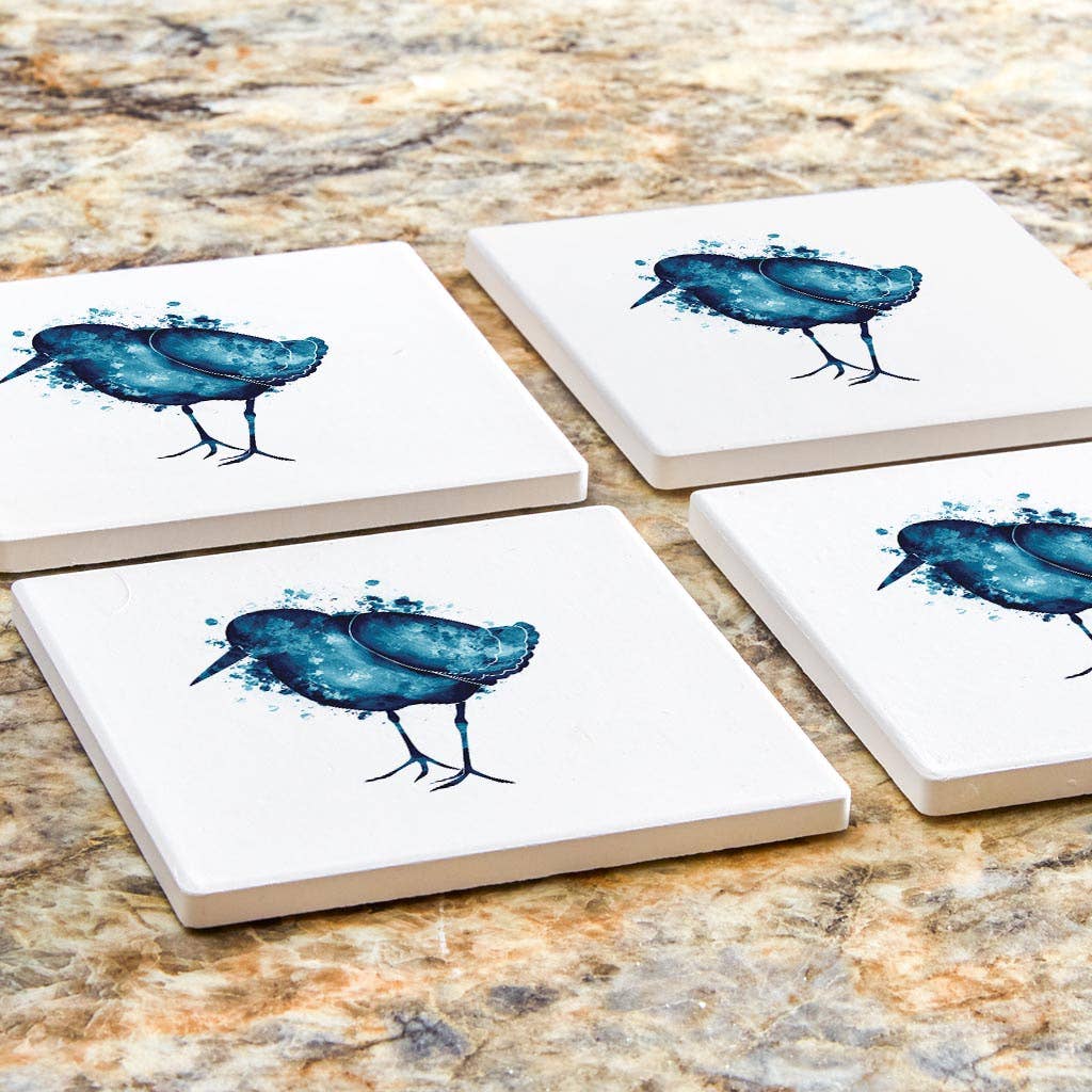 Love Local - Wholesale Coasters - East Coast Water Color Sand Piper | Absorbent Coasters | Set of 4 | Min 26
