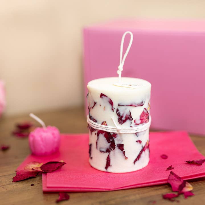 MySunshineCandless - Wholesale Novelty Candle - Dry flowers candle ,Rose Flower Soy Candles , Handmade gift