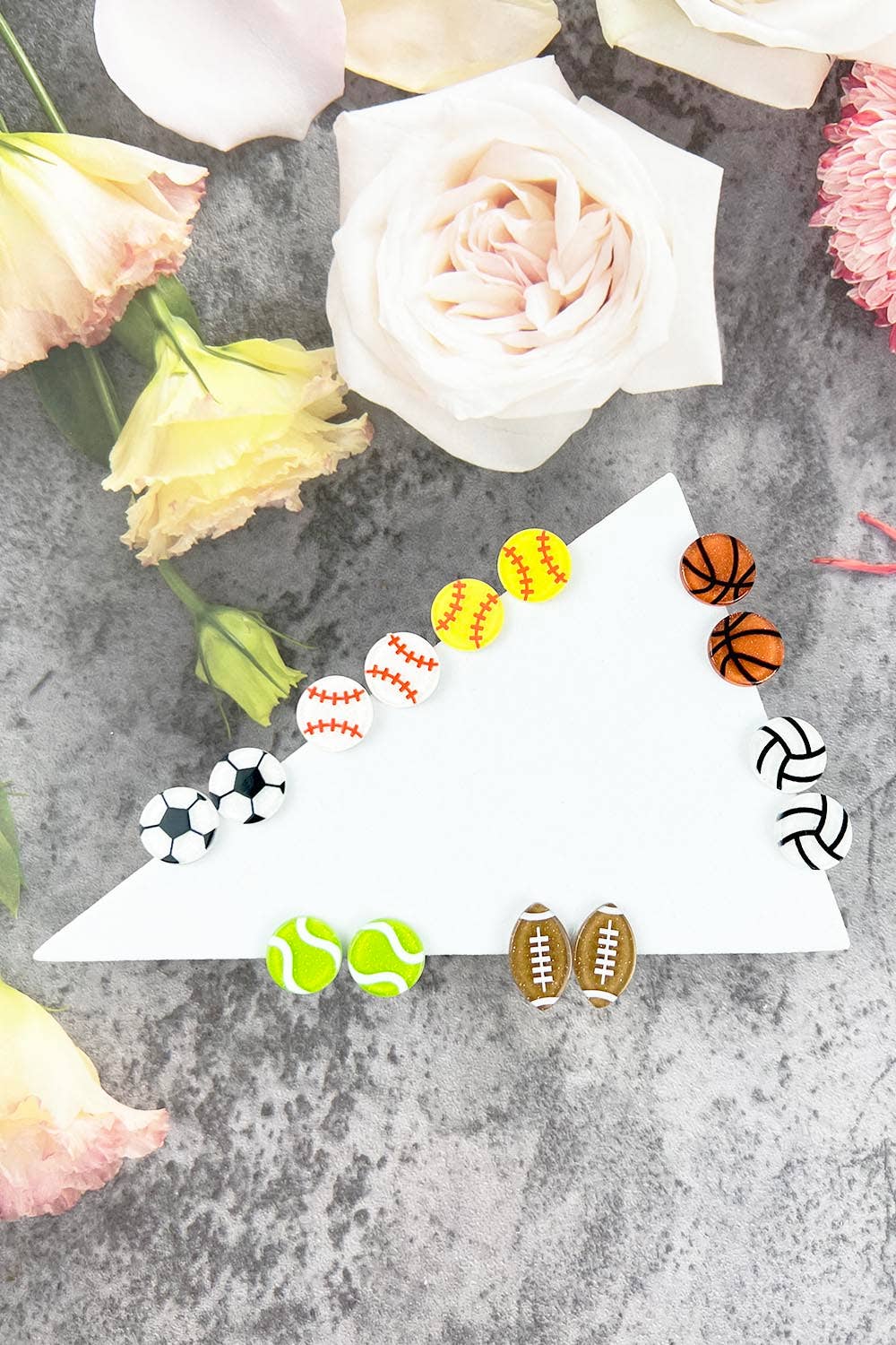 JHP Collection - Wholesale Stud/Post Earrings - VARIETY OF SPORTS BALL EPOXY MINI STUD EARRINGS7