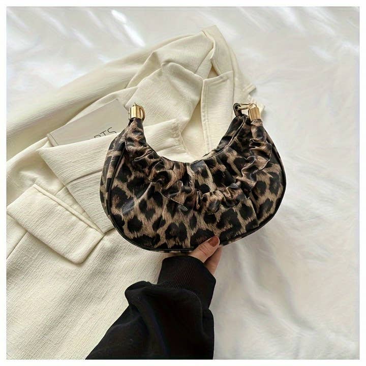 Stylish Leopard Print Shoulder Bag - Fashionable Underarm Bag for Women - Perfect for Shopping, Daily Use, Commuting, and Travel with Versatile Style and Spacious Interior for wholesale on Faire
