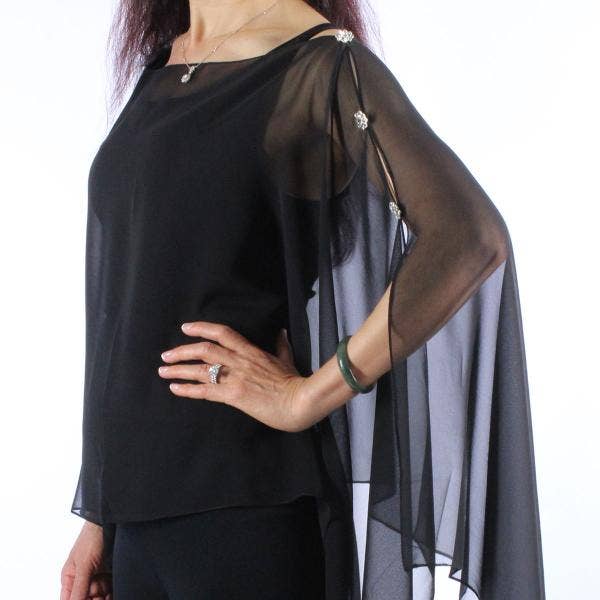 The Magic Scarf Company - Vendita all'ingrosso Poncho - Donna - Poncho/Cappa setosa con sei bottoni0