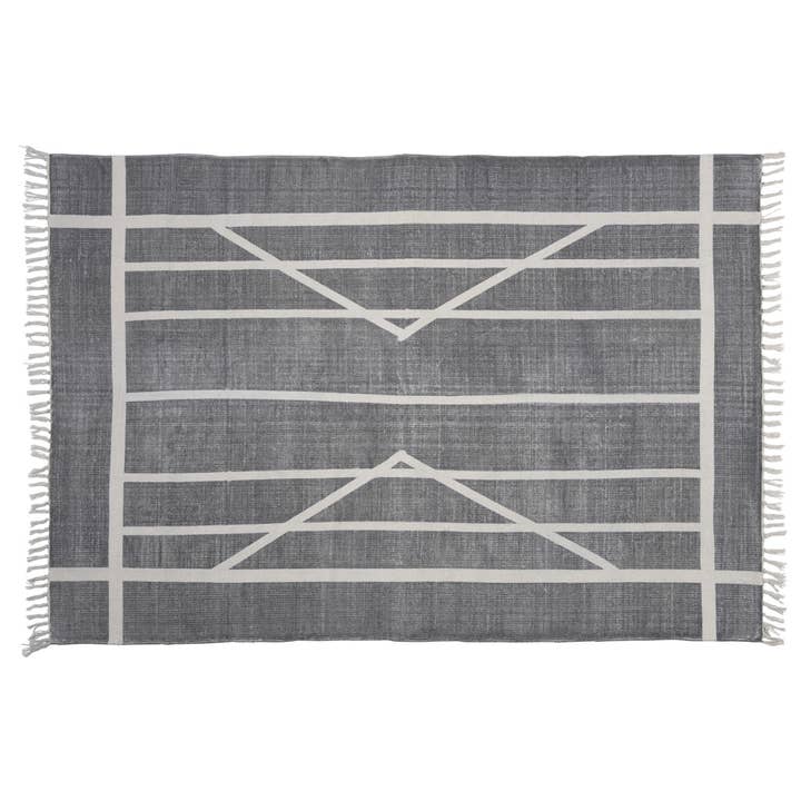 HomArt - Wholesale Area Rug - Block Print Rug Cotton Rug, 4x6 - Centerpoint Stripe