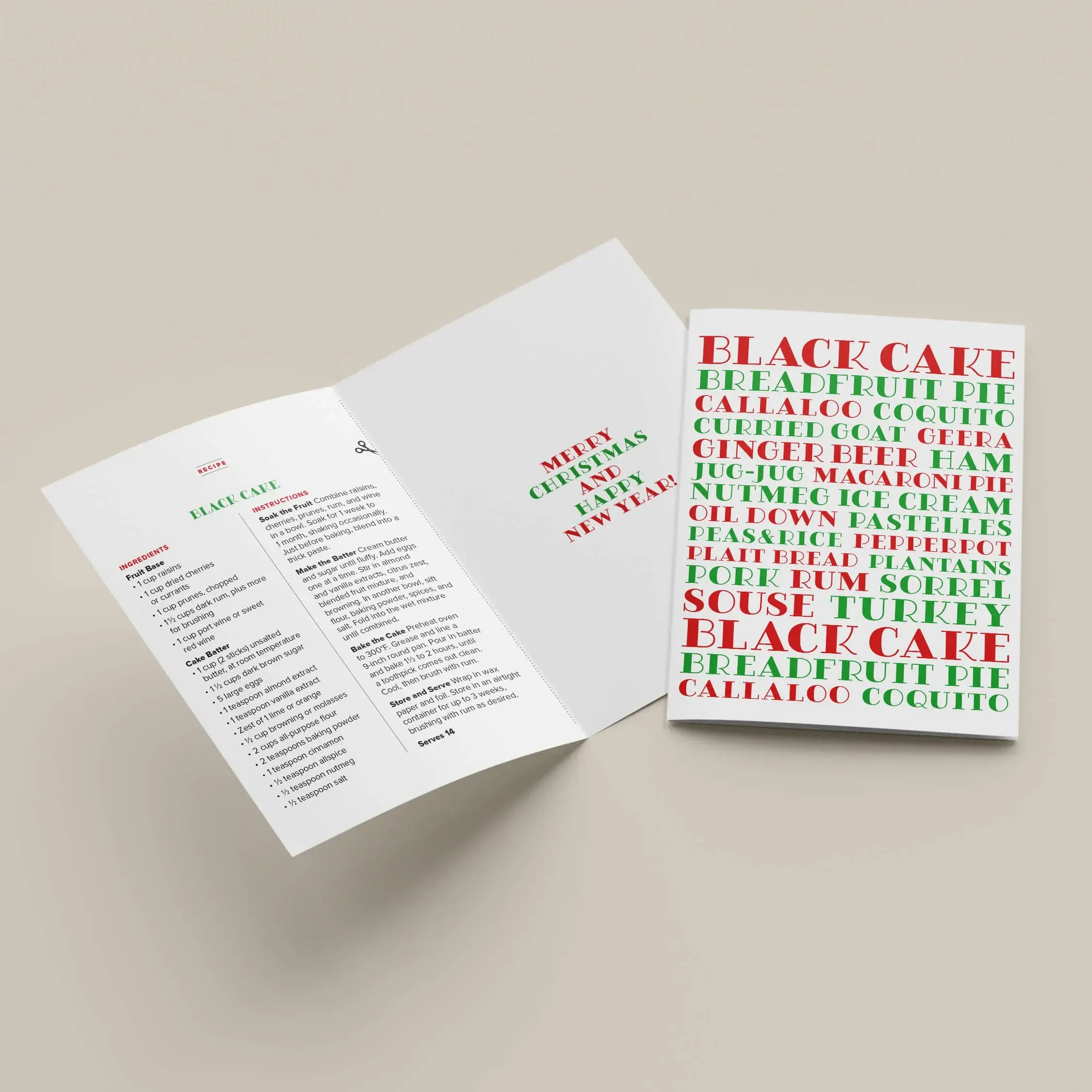 Junebug Ink - Wholesale Season's Greetings Card - Caribbean Holiday (Recipe Inside)1