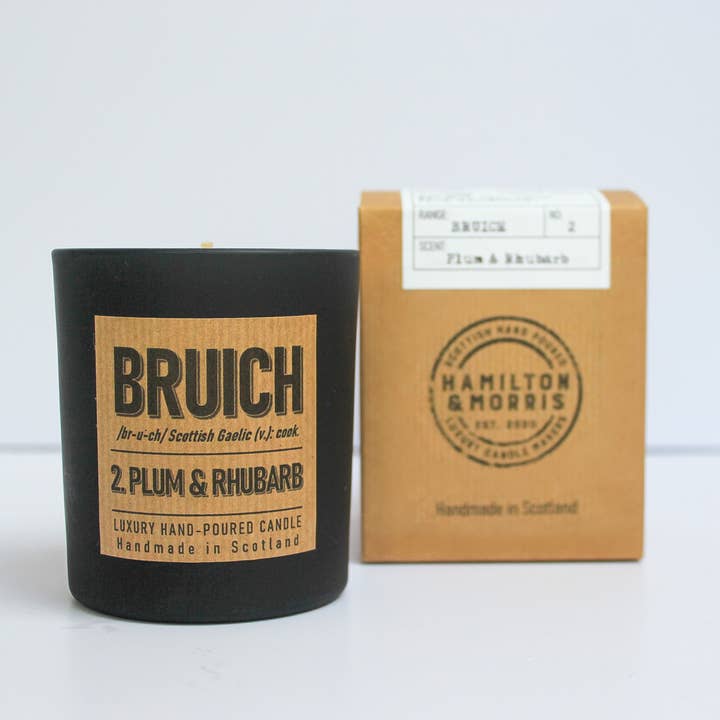 Bruich 2: Plum and Rhubarb Scottish Candle for wholesale by Hamilton and Morris Candlemakers