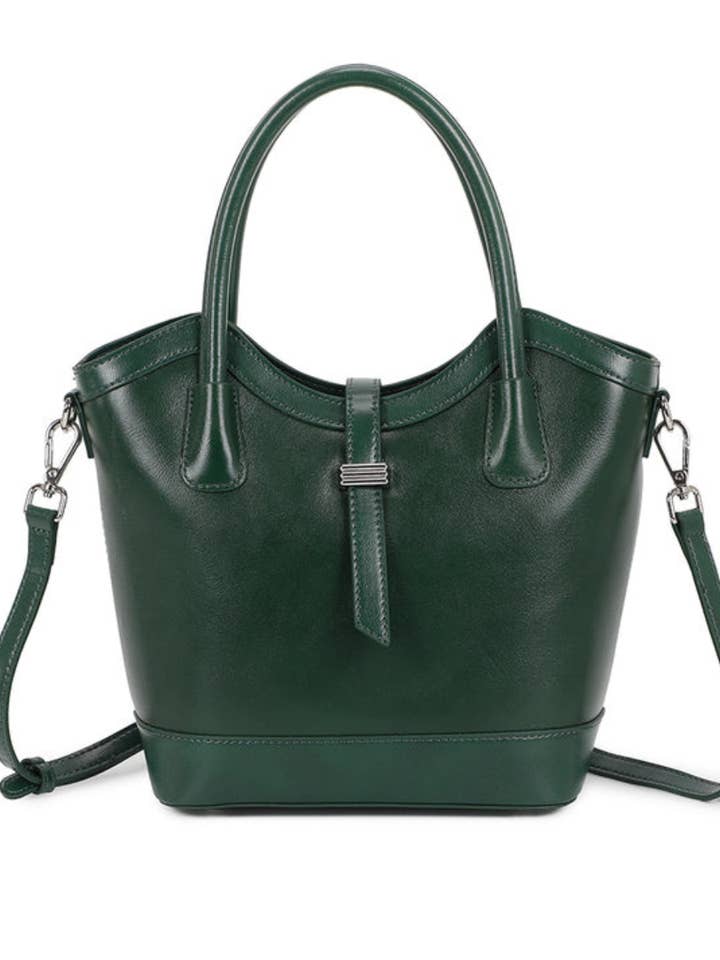 Versatile Structured Design Genuine Leather Handbag for wholesale by Ellas Trading