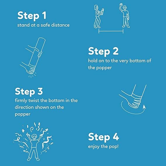 TUR Party Supplies - Wholesale Party Popper - Blue Streamer Cannon Confetti Poppers | Biodegradable Blue Confetti | TUR Party Supplies  Party Poppers for Celebrations4