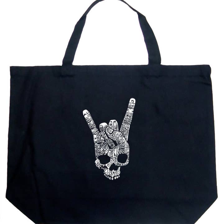 LA Pop Art Word Art Tote Bag - Heavy Metal Genres for wholesale by LA Pop Art