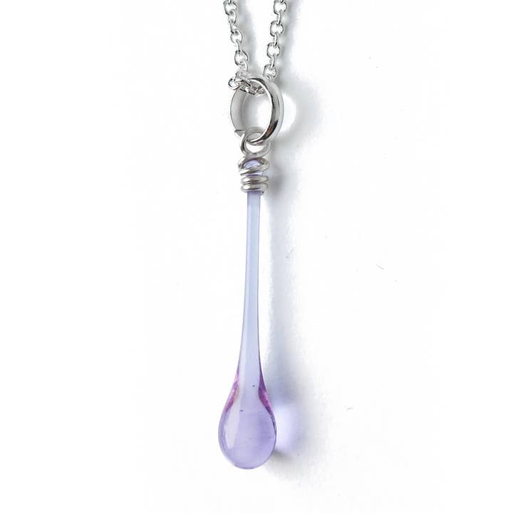 Maressa Glass Teardrop Pendant Necklace for wholesale by Sundrop Jewelry
