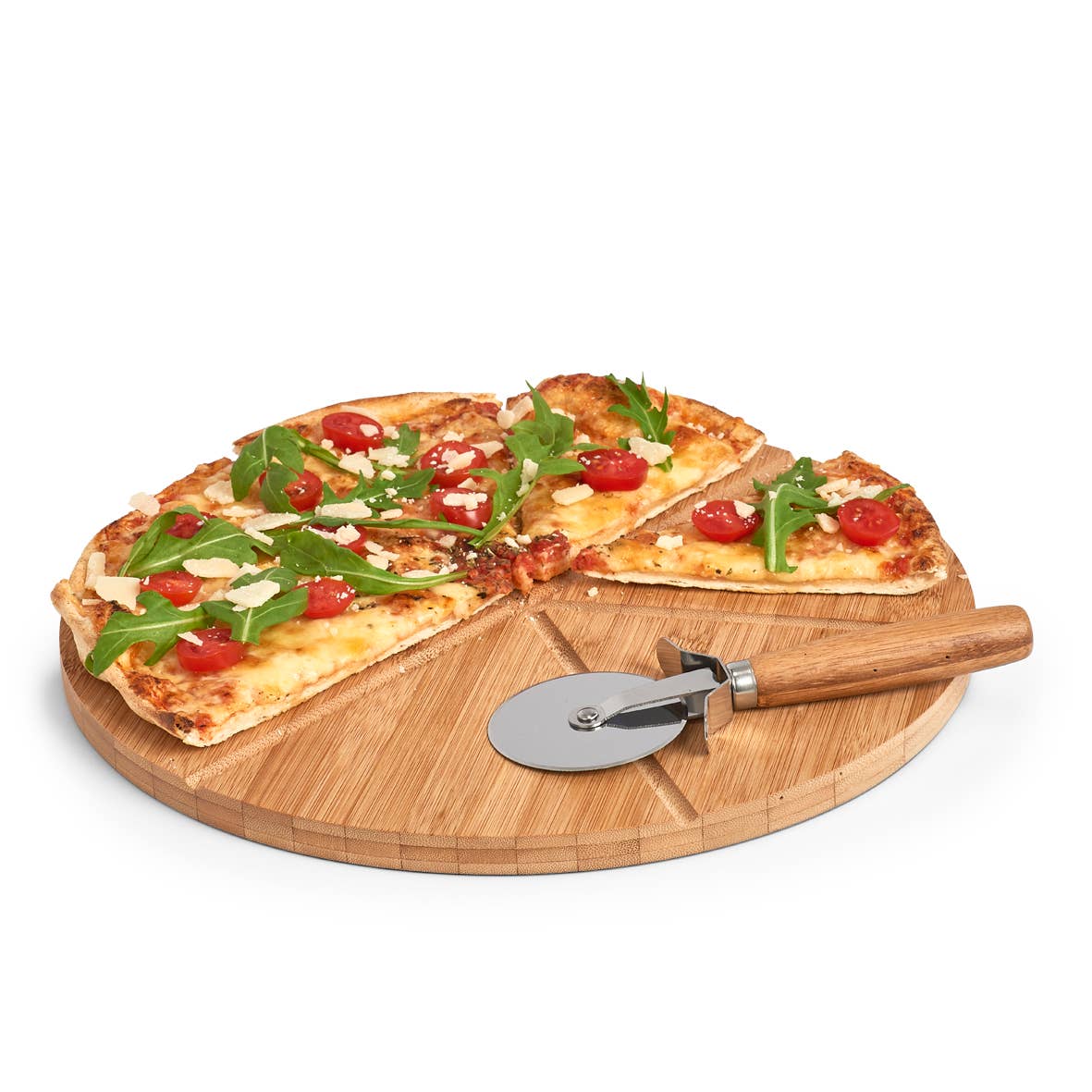 Zeller Present - Wholesale Pizza Board - Pizza set, 2-piece, bamboo/metal3