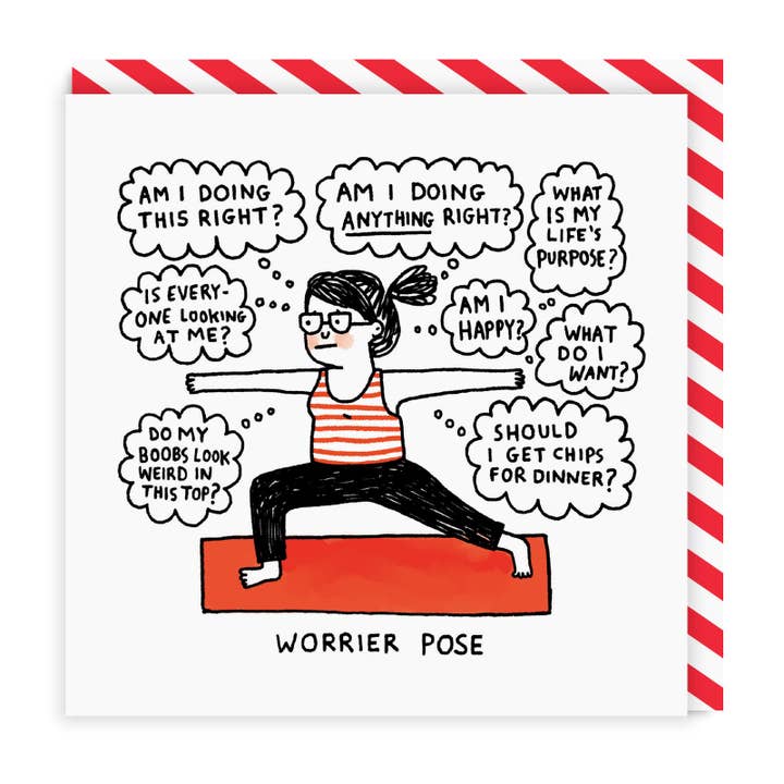 Worrier Pose Gemma Correll Greeting Card for wholesale by Ohh Deer UK + EU
