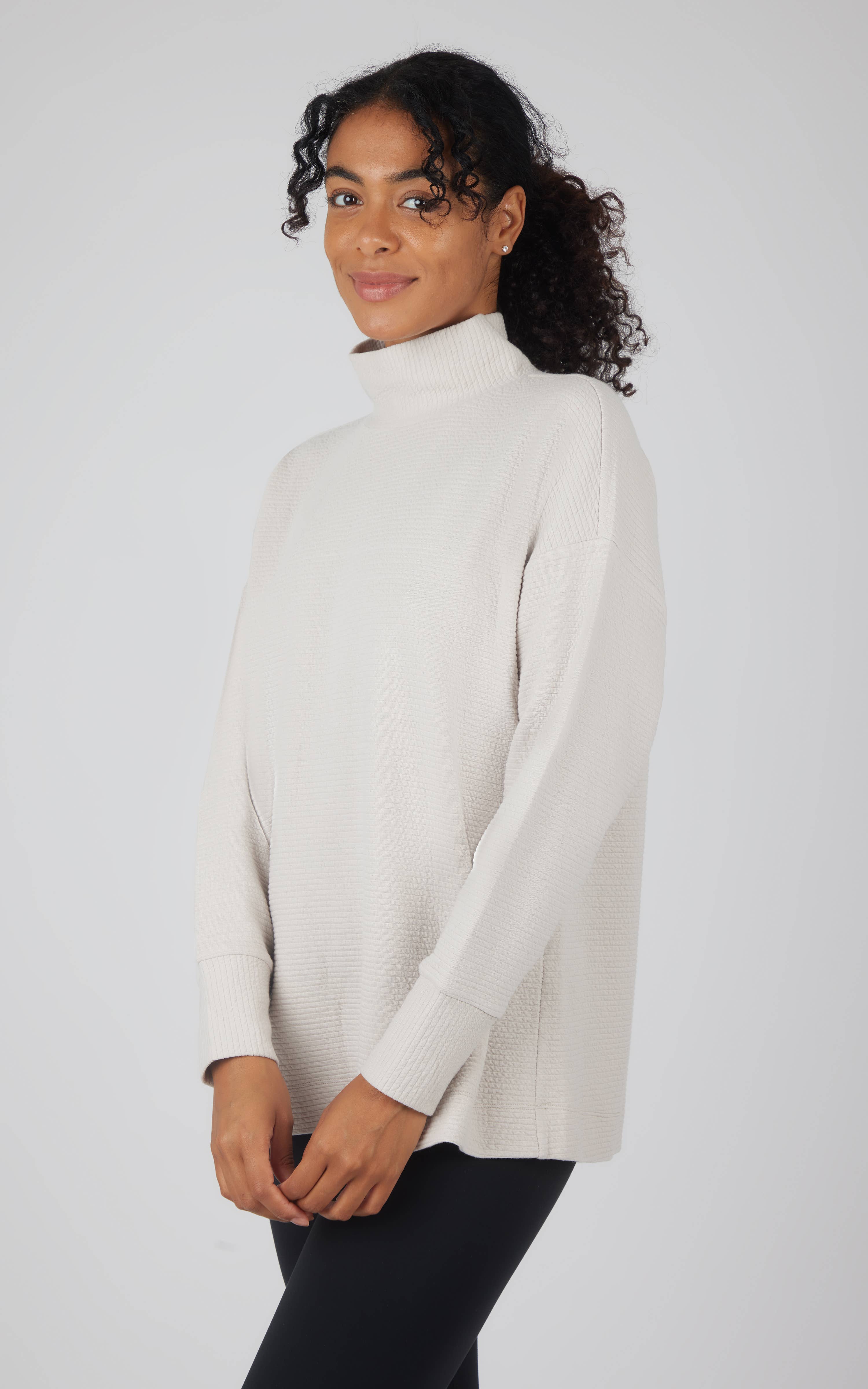 90 Degree by Reflex & Yogalicious - Wholesale Sweatshirt - Women's - Women's Cozy Quilted Brushed Inside Pullover Tunic5