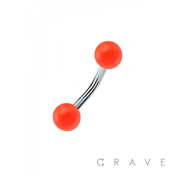CRAVE BODY JEWELRY - Wholesale Face/body chain - 316L SS EYEBROW GLOW IN THE DARK COLORED ACRYLIC BALLS4